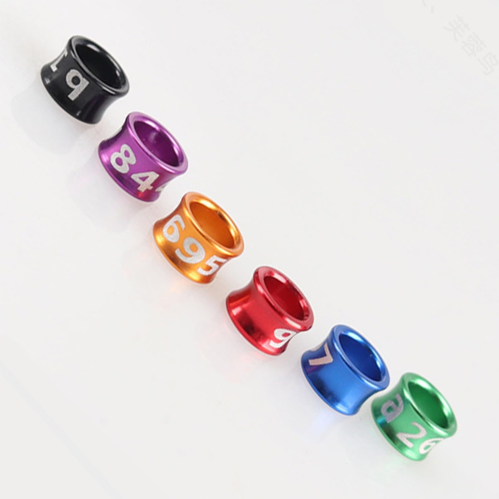 Small Animal Leg Bands Aluminum Alloy - Adjustable Split Ring Design for Budgies, Canaries, Dove Identification (Color/Number Random Combo) 4mm Color Random Mixed Hair 50 Pieces