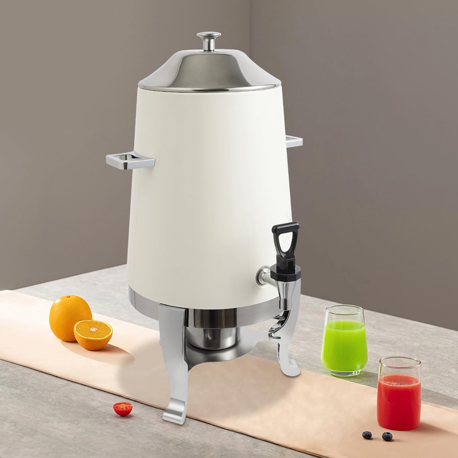 Dispenser di bevande calde e fredde, in acciaio inox, 13 l | Fontana per acqua calda e fredda con coni, per hotel, mense, ristoranti, feste di famiglia, feste e occasioni simili