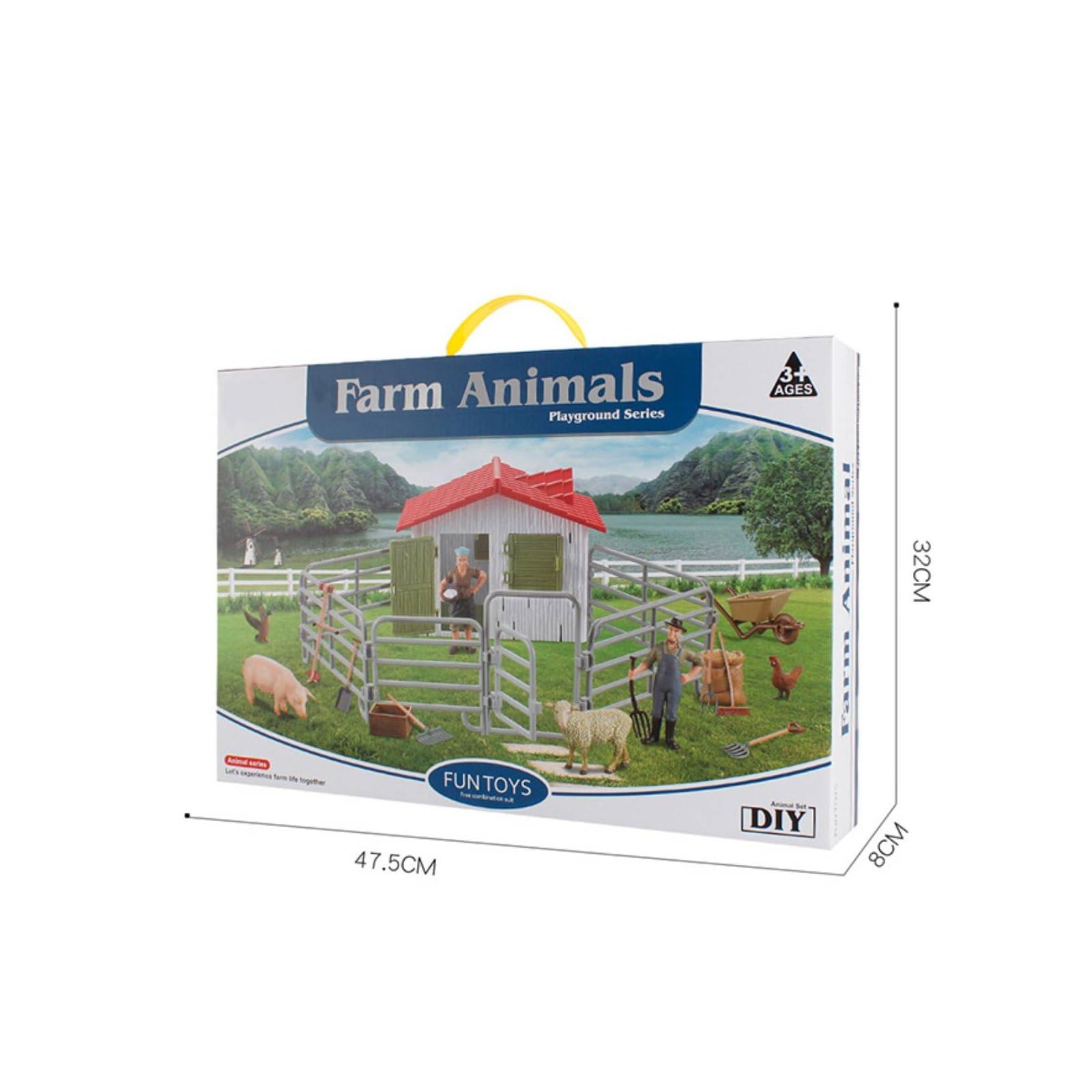 Set de Animales de Granja Detalles Realistas Figuras Animales Educativo para Colección , Granja Feliz Set A
