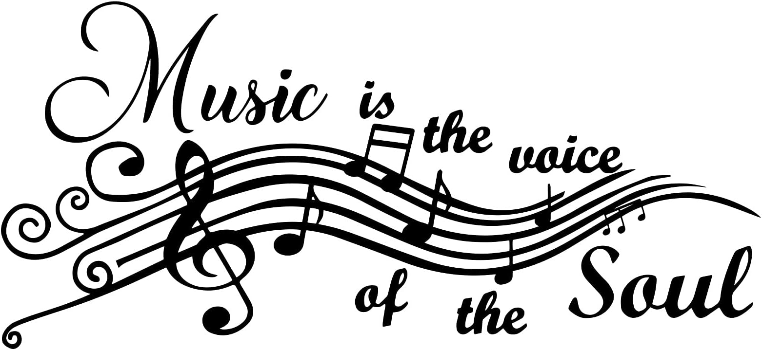 Music is The Voice of The Soul Vinyl Wall Decals Quotes Sayings Music Symbols