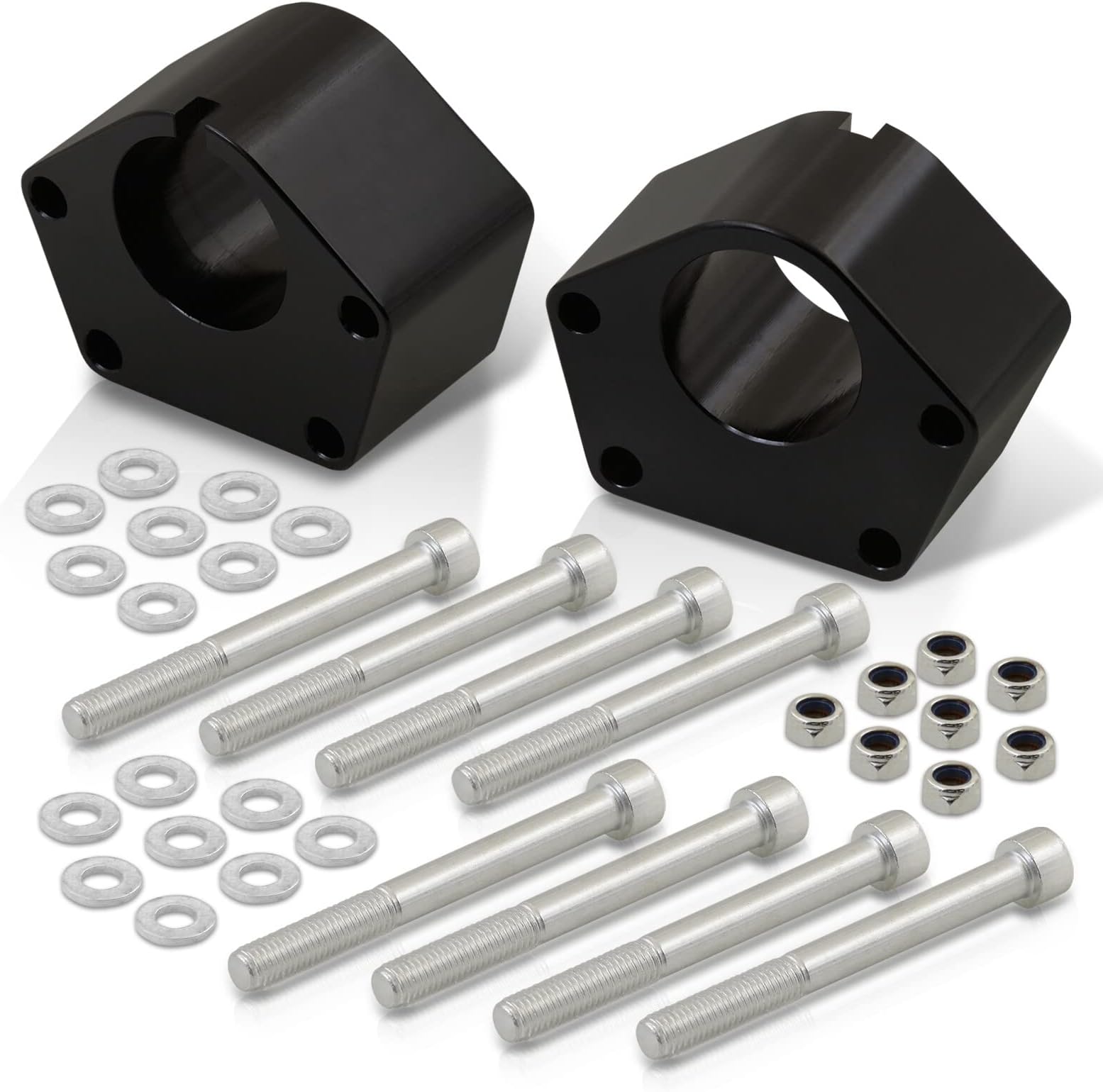 2" Front Strut Spacer Leveling Lift Kit Suspension Black Compatible/Replacement For T100 Pickup IFS 4WD 1986 1987 1988 1989 1990 1991 1992 1993 1994 1995 86 87 88 89 90 91 92 93 94 95