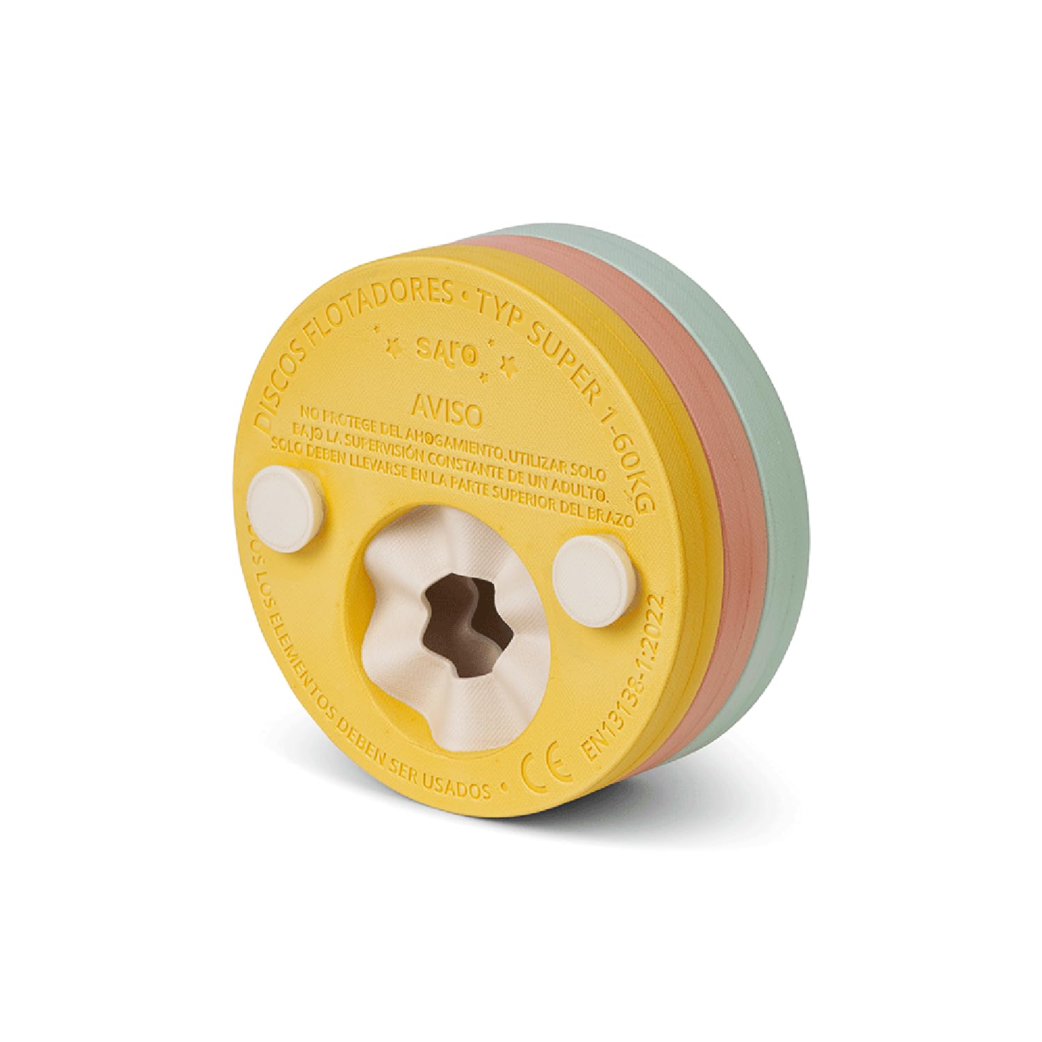 Saro -Manguitos de Aprendizaje Evolutivos -Discos de natación, Amarillo-Verde-Azul o Rosa, hasta 60Kg (Rosa)
