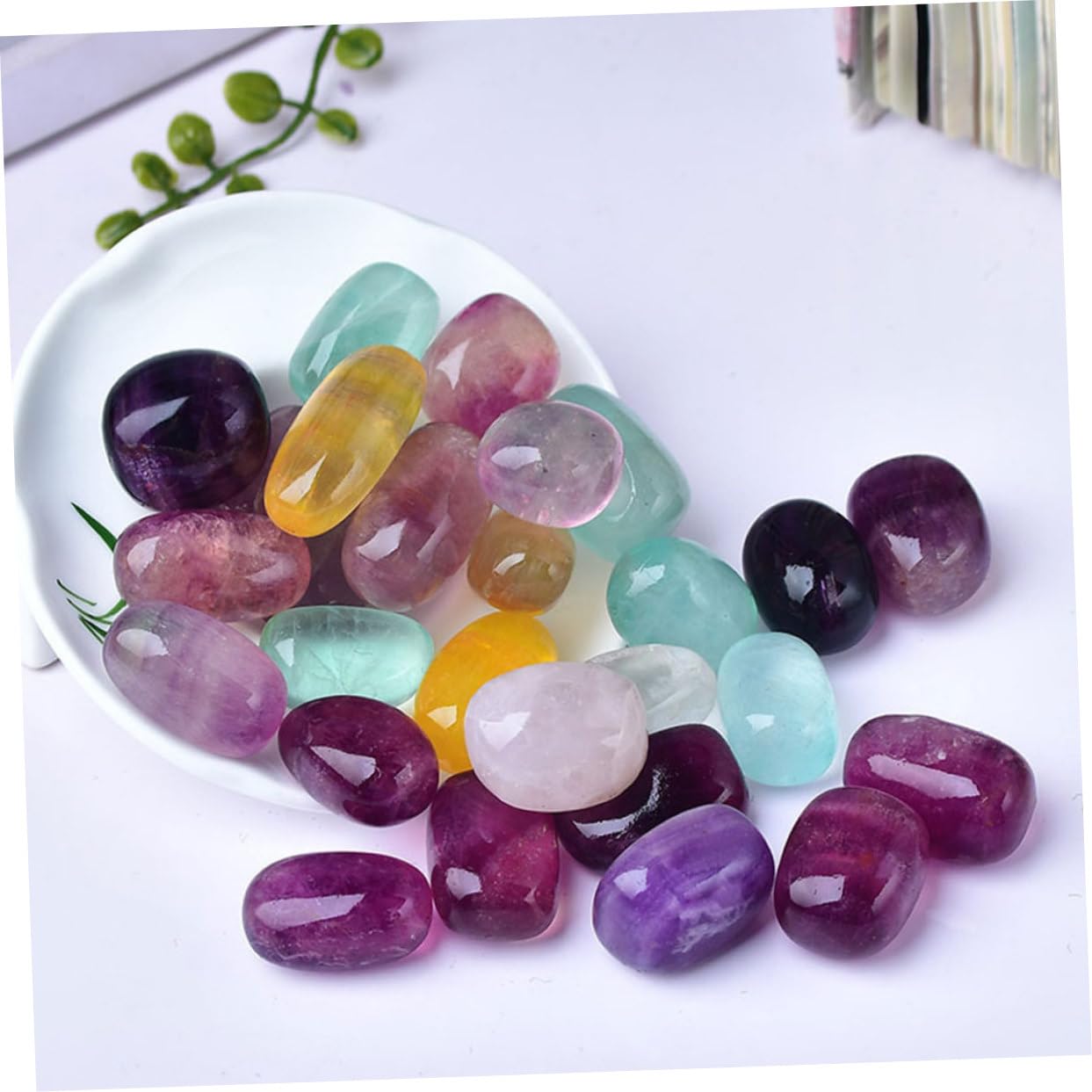 Natürlicher Fluorit Rohstein 500g Beutel Mehrfarbiger Zierstein für Dekoration und Aromatherapie Diffusor 3-5cm