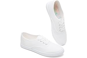 Womens Classic White Sneakers, Stylish and Durable Canvas Shoes for Everyday Comfort