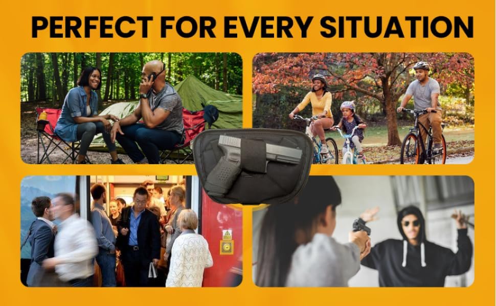 Miniatura 6 de LARGE-DTOM - Cangurera de transporte oculta y ajustada CCW resistente y ultrasuave de piel de búfalo marrón