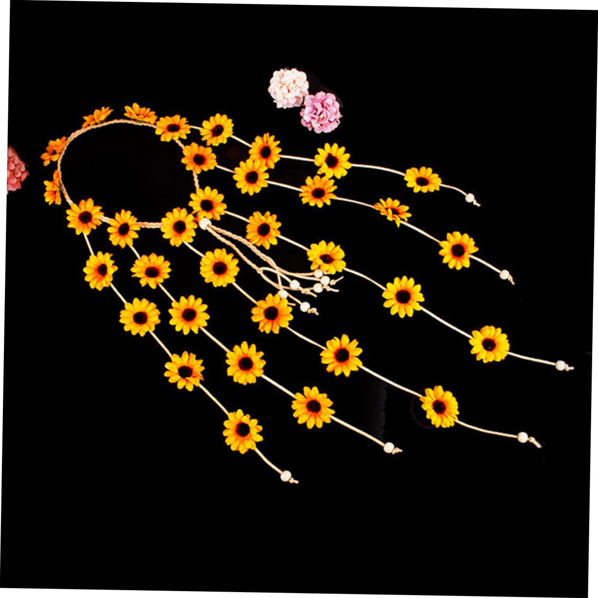 FOMIYES 5pièces Bandeau Floral Avec Franges Accessoire Pour Plage Et Fête Élastique Et Ajustable Et