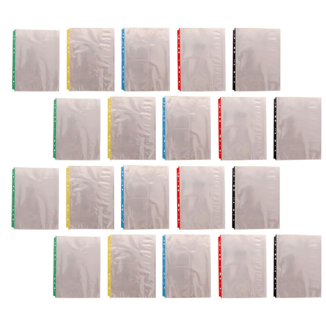 FOMIYES Protezione per Documenti A4 11 Fori 100 Pezzi in Pp Trasparente per Ufficio e Uso Personale Design Sottile e Resistente per Conservazione Fogli
