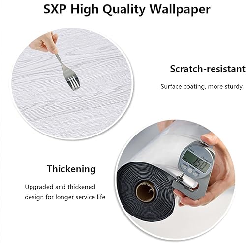 Miniatura 6 de 1 rollo de suelo de imitación retro de madera de grano de pelar y pegar, roble blanco, azulejos autoadhesivos antideslizantes duraderos, adhesivos