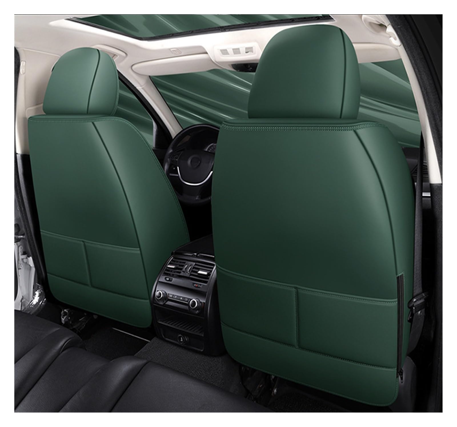Funda Asiento Coche Fundas Para Asientos Coche Para Mitsubishi Todos Los Modelos Para Outlander Para Pajero Para Grandis Para ASX Para Pajero(VERDE NEGRO)