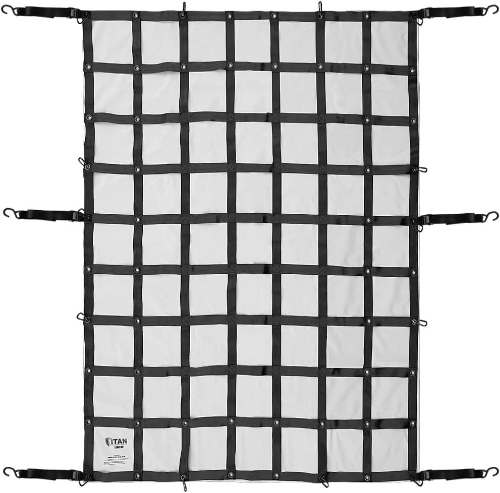 Titan Heavy Duty Truck Cargo Net Short Bed Netting Measures 6' by 4.5' Featuring