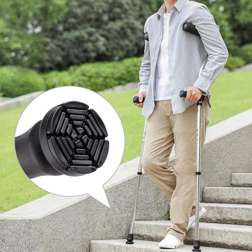 PAASHE Muletas con Estilo Bastones Ligeros de Aluminio para Caminar con Almohadillas para Las Axilas Bastón para Caminar con Mango Ajustable y Bastones de Longitud