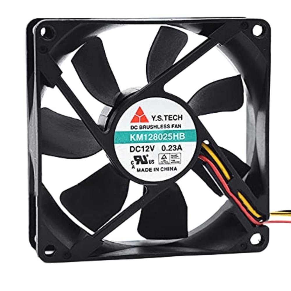 KM128025HB 12V 0.23A 80MM Fan - 8025 8CM 3-Wire Cooling Fan
