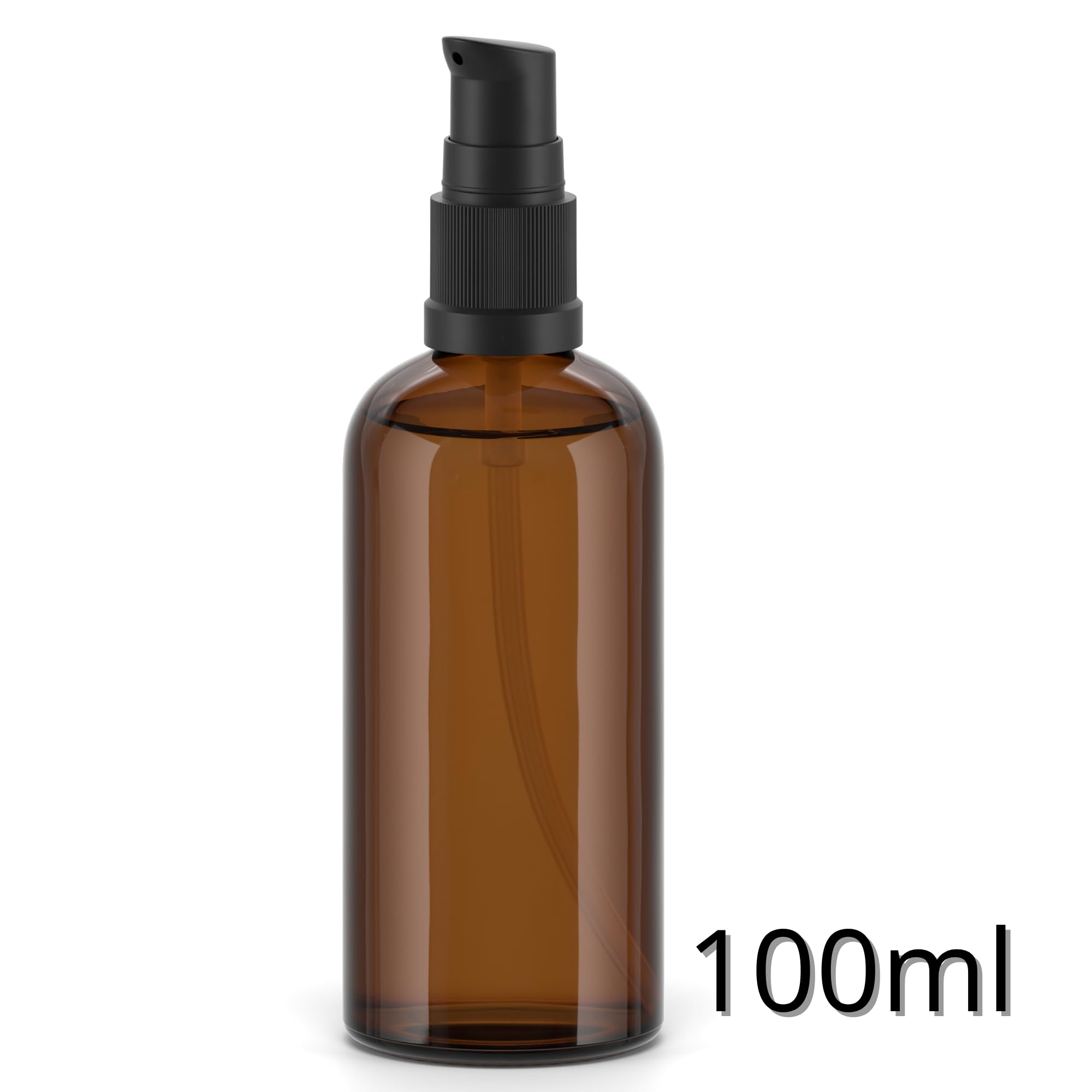 Packung mit 100 Glasflaschen, 100 ml, mit Serumverschluss, leere Flaschen für Naturkosmetik, ätherische Öle, Aromatherapie, Labor, Reisen (Serum, 50 Stück)