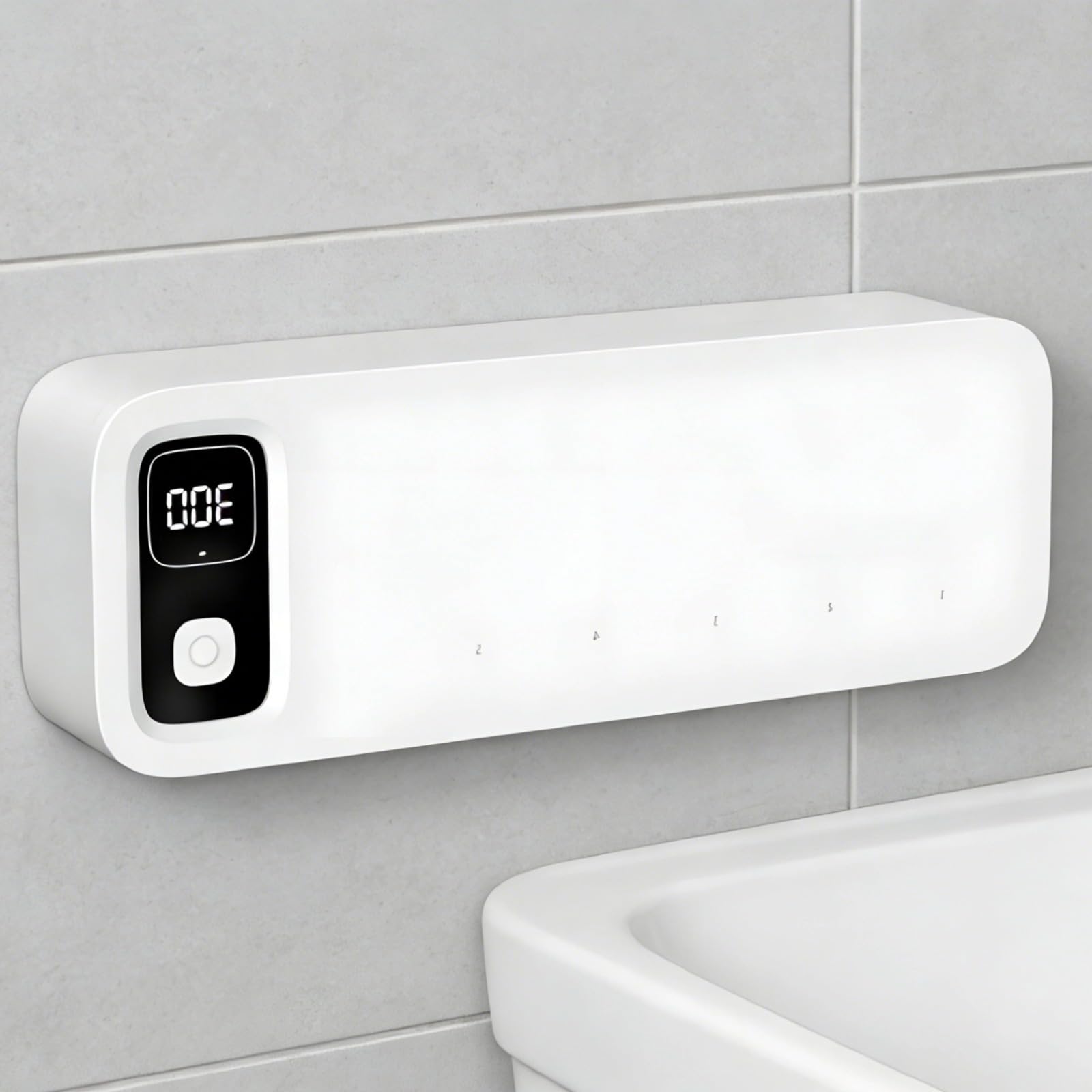 Sunshine-C - Soporte para cepillo de dientes de pared, esterilizador con 5 ranuras, batería de 2000 mAh, ciclo de 200 segundos, pantalla digital, desinfectante automático de baño