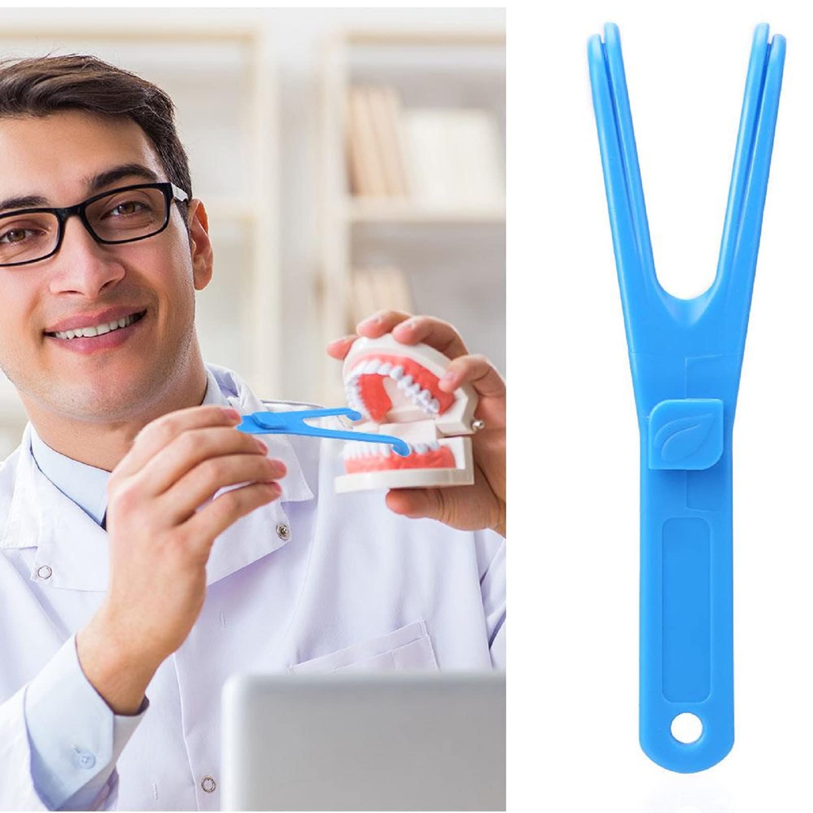 Uchwyt na flossy dentystyczne, wielokrotnego użytku, 2 uchwyty na zęby dentystyczne z 10 sztukami płetw dentystycznych, idealny dla rodzin, hoteli i podróży do higieny jamy ustnej