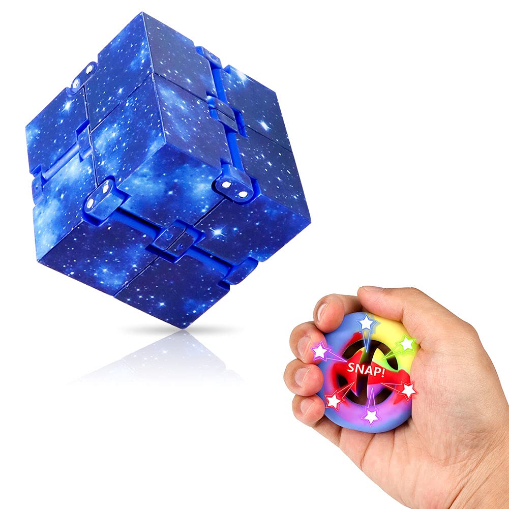 Mupack Infinity Cube Fidget Toy Rainbow Snappers Sensory Fidget Toy 