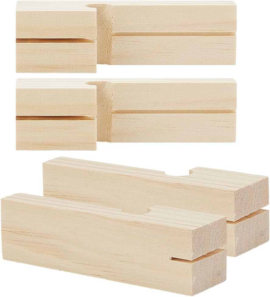 10 Piezas Bloques de Línea de Madera, Bloques de Línea para Albañilería de 4 Pulgadas, Herramientas Profesionales para Línea de Albañilería, Color Blanco Antiguo miniatura 1
