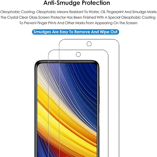 Miniatura 4 de VIESUP Protector de pantalla transparente HD para Xiaomi Poco X3 Pro 2021 de vidrio templado - [Paquete de 2] Protector de pantalla antiarañazos de