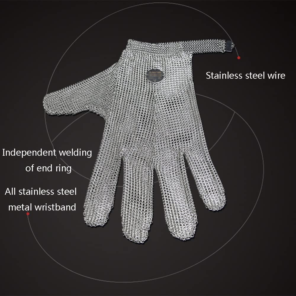 Gartenhandschuhe for Damen und Herren, gummibeschichtete Handschuhe, schnittfeste Handschuhe, Edelstahl-Metall-Arbeitshandschuhe, leistungsstarker Schutz der Stufe 5, Küchenhandschuhe in Lebensmittelq