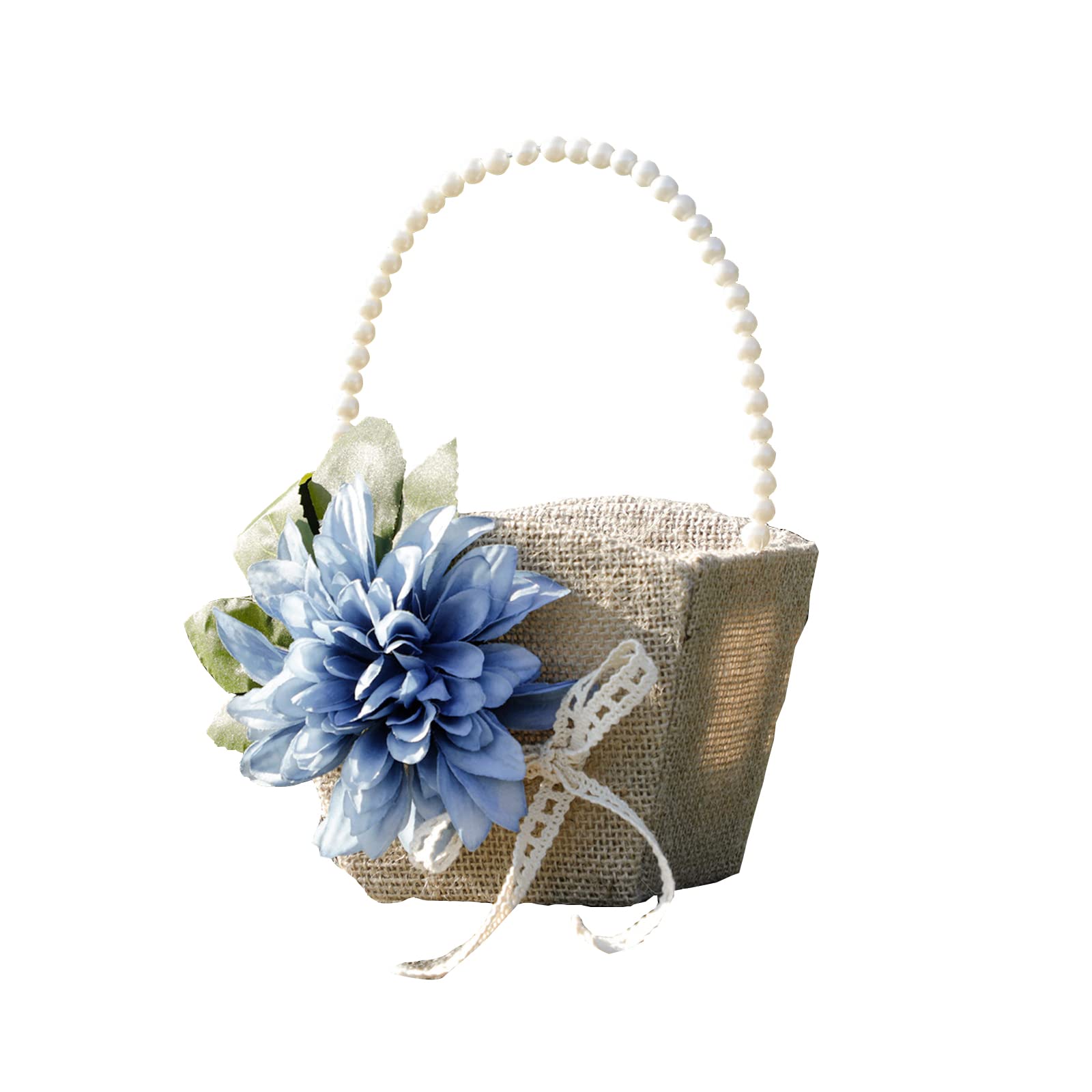 Cestino Portafiori In Iuta Per Matrimonio | 15 Cm Con Ciondolo | Per Bambina Fiori O Petali