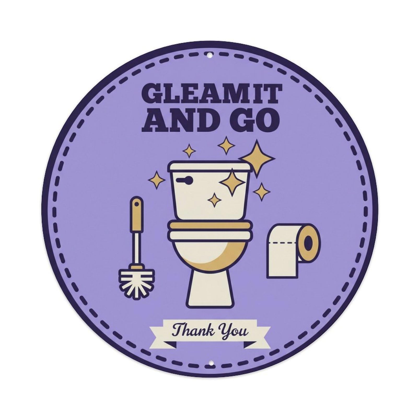 Metal Tin Sign Toilet Clean Bathroom Reminder Gleam It And Go