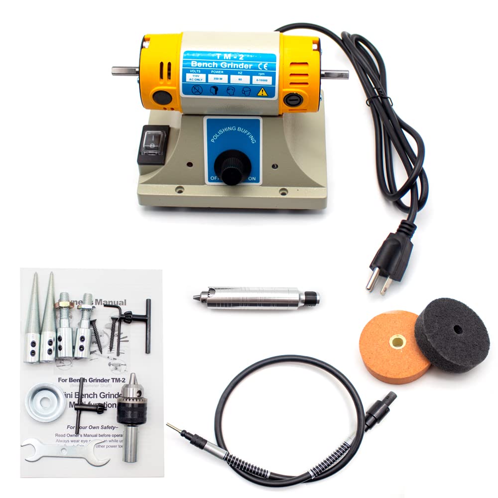 Toplionace Polisseuse TM-2 350W 220V de Tour de Banc de Machine de Tampon de Polissage de Roche de Bijoux