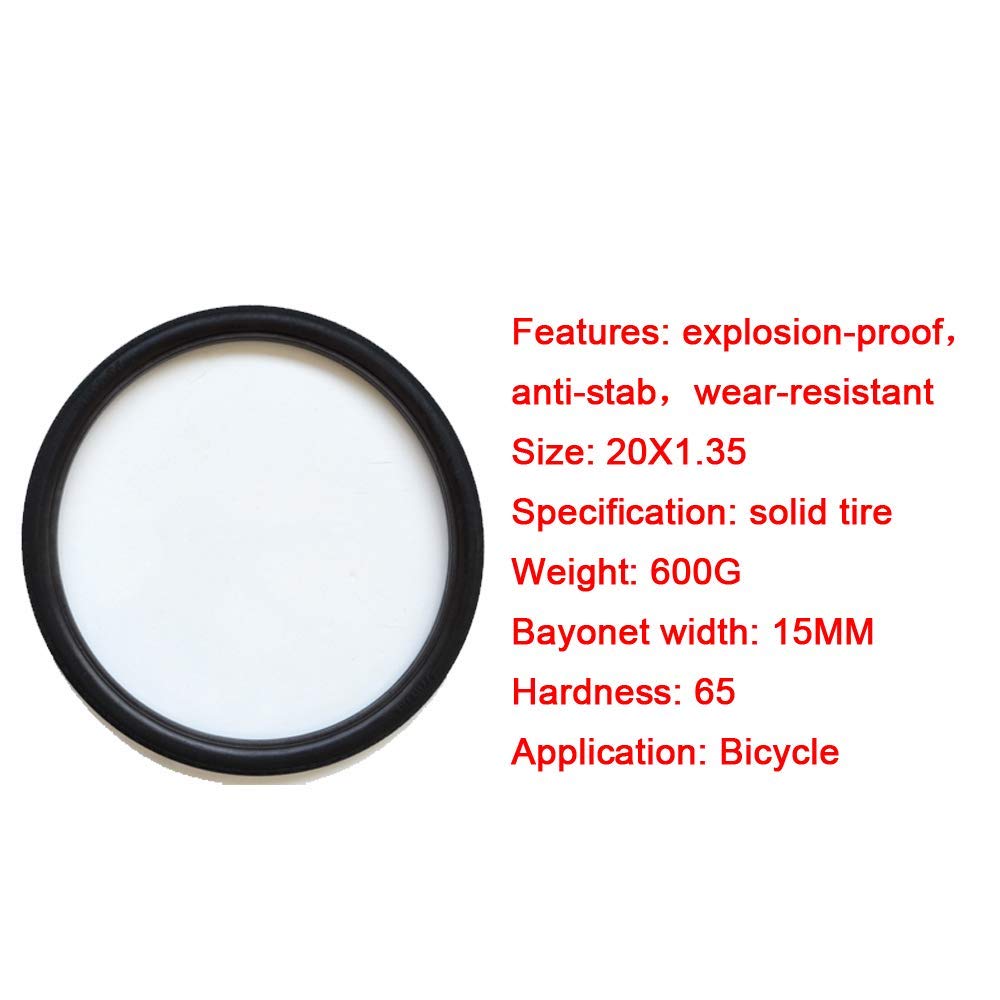 Pneumatici per Biciclette, Pneumatici pieni 20x1,35, Anti-Cracking e Non Facili da deformare, Pneumatici Professionali da Competizione Resistenti all'Usura e Antiscivolo
