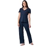 womens Short Sleeve Tee and Pant 2 Piece Sleep Set