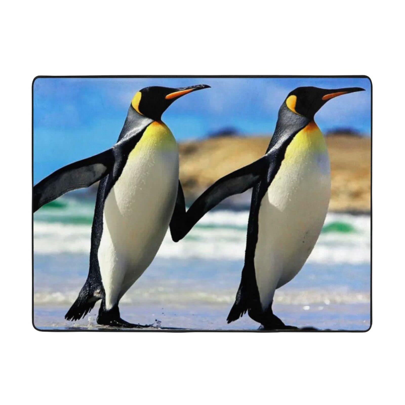 Tapis pingouin antidérapant et lavable en flanelle douce PEIXEN pour chambre
