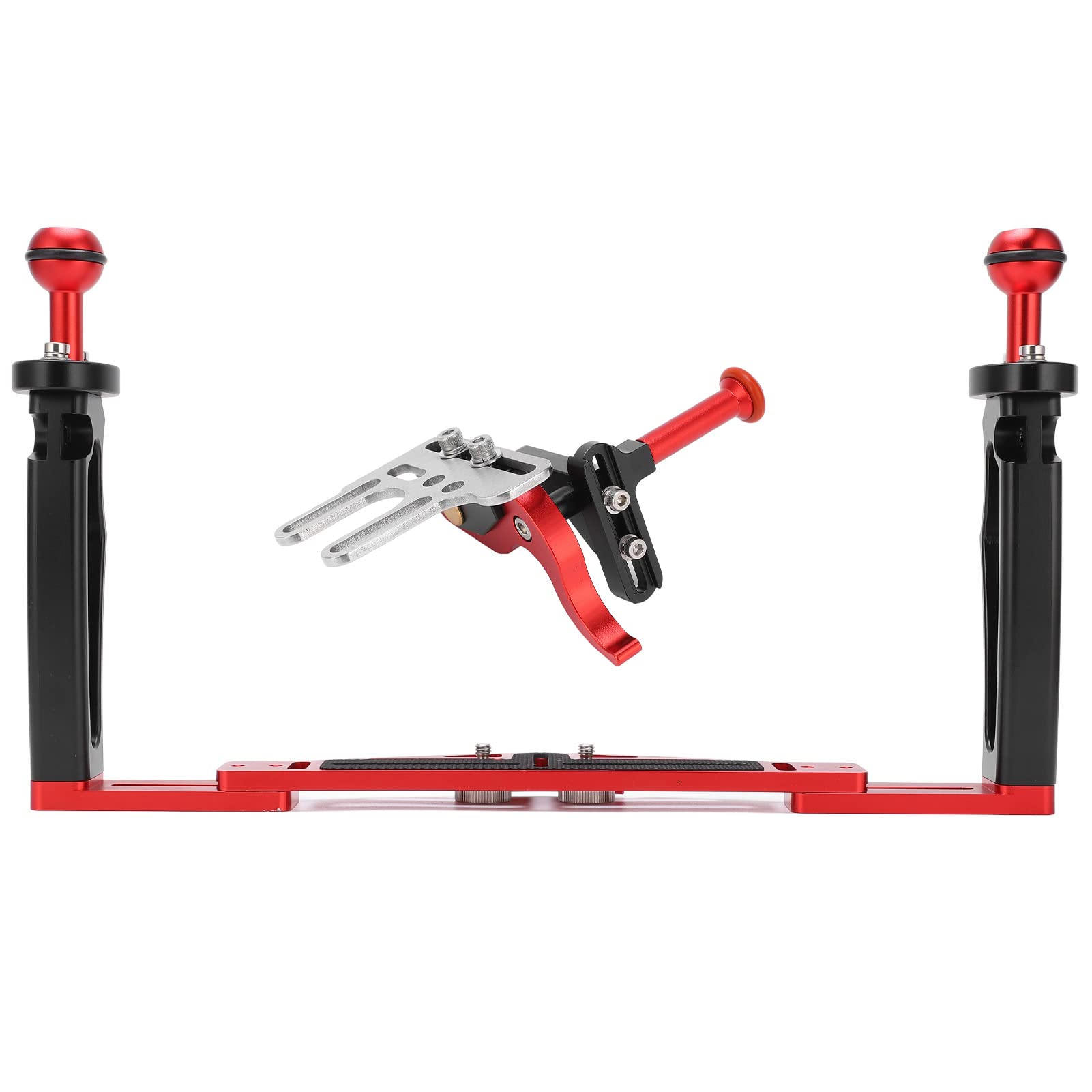 VBESTLIFE Dual Handle Tray Stabilizer Rig, Aluminiumlegierung Tauchen Unterwasser Kamera Gehäuse Tray mit Auslöser, für Unterwasser Balance
