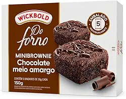 Pack Minibrownie de Chocolate Meio Amargo com Recheio Chocolate Wickbold do Forno Caixa 150G 5 Unidades de 30G Cada