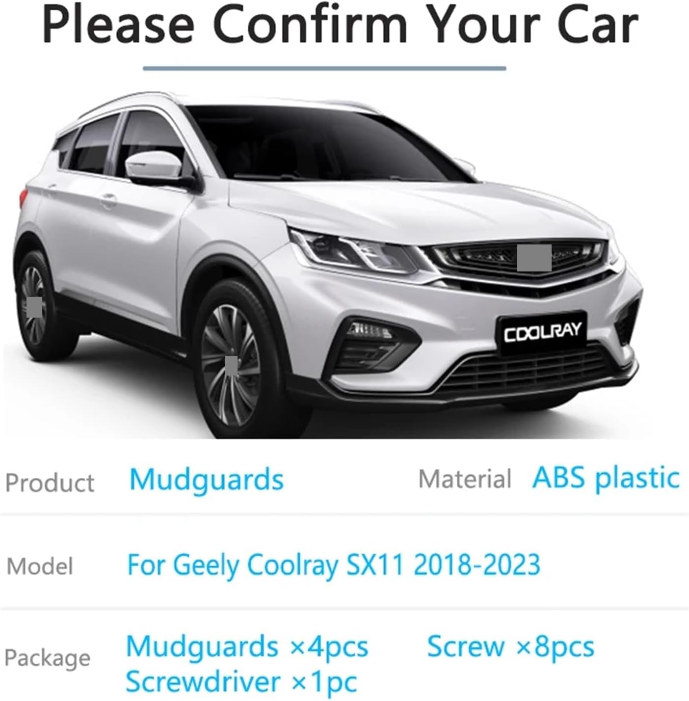 Mud For Geely Coolray SX11 Proton X50 2018 2019 2020 2021 2022 2023 Sports Front Rear Mudguards fenders Splash Guards Accessories(Sports)
