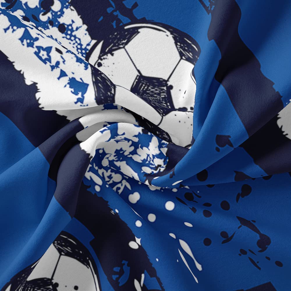 HOSIMA Fußball Bettwäsche 155x220cm für Kinder, Jungen Teenager Sport Bettbezug-Set für Einzelbett, Moderne Bedruckte Bettbezüge mit Reißverschluss und 80x80cm Kissenbezug
