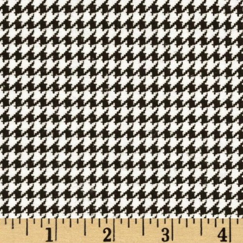 Comfy Flannel Houndstooth Black Fabric By The Yard by A.E. Nathan