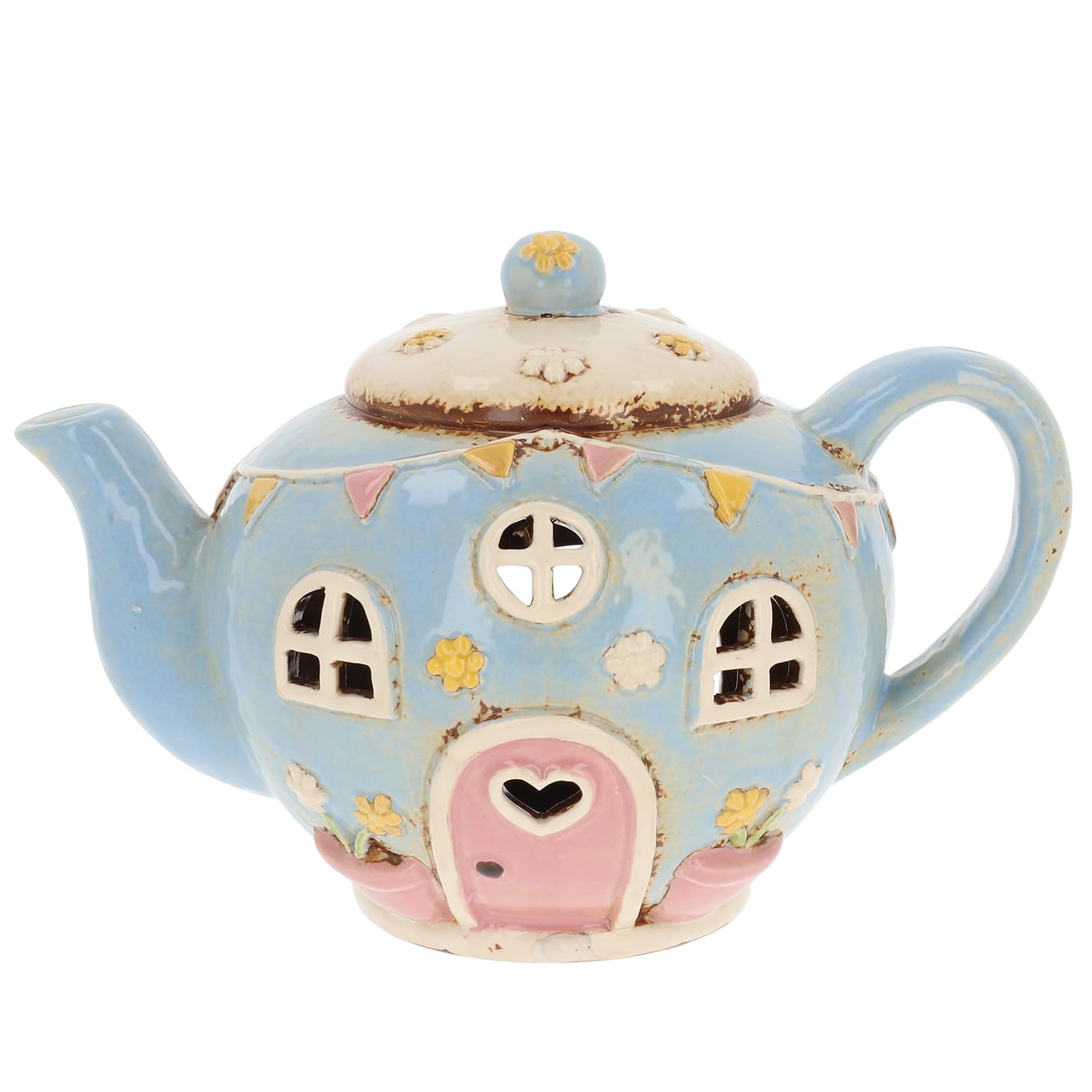 Shudehill Giftware Round Teapot Village Pottery Ceramic Fantasy Houses - Pumpkin, Squash, Toadstool & More! (Round Teapot)