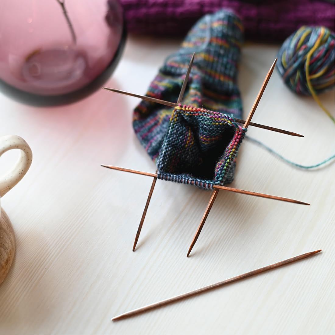 Set Ferri Da Maglia KnitPro Ginger - In Legno Laminato, Punta Liscia, Leggeri - Foto 6