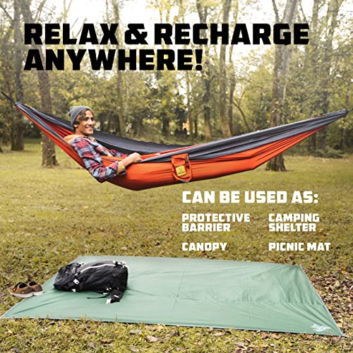 Wise Owl Outfitters Camping Tarp Waterproof - Tent Tarp For Under Tent - Camping Gear Must Haves W/Easy Set Up Including Tent Stakes And Carry Bag - Large Green #TOP5