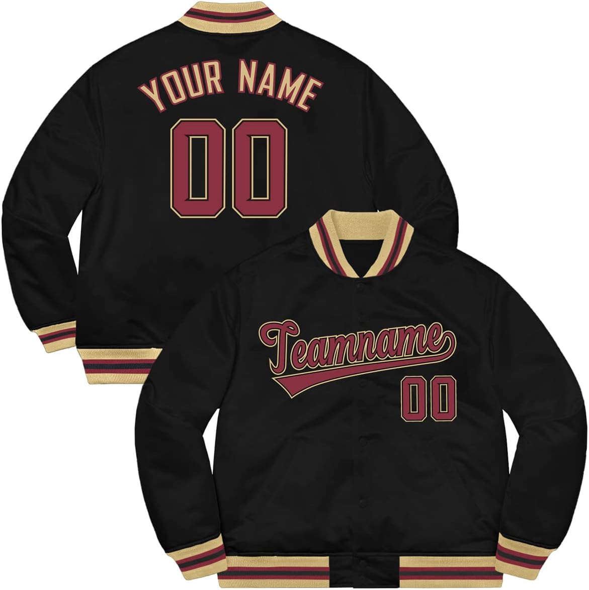 Custom Men Women Boy Fashion Lightweight Baseball Jacket Personalized Embroidered Name and Number Sport Coats