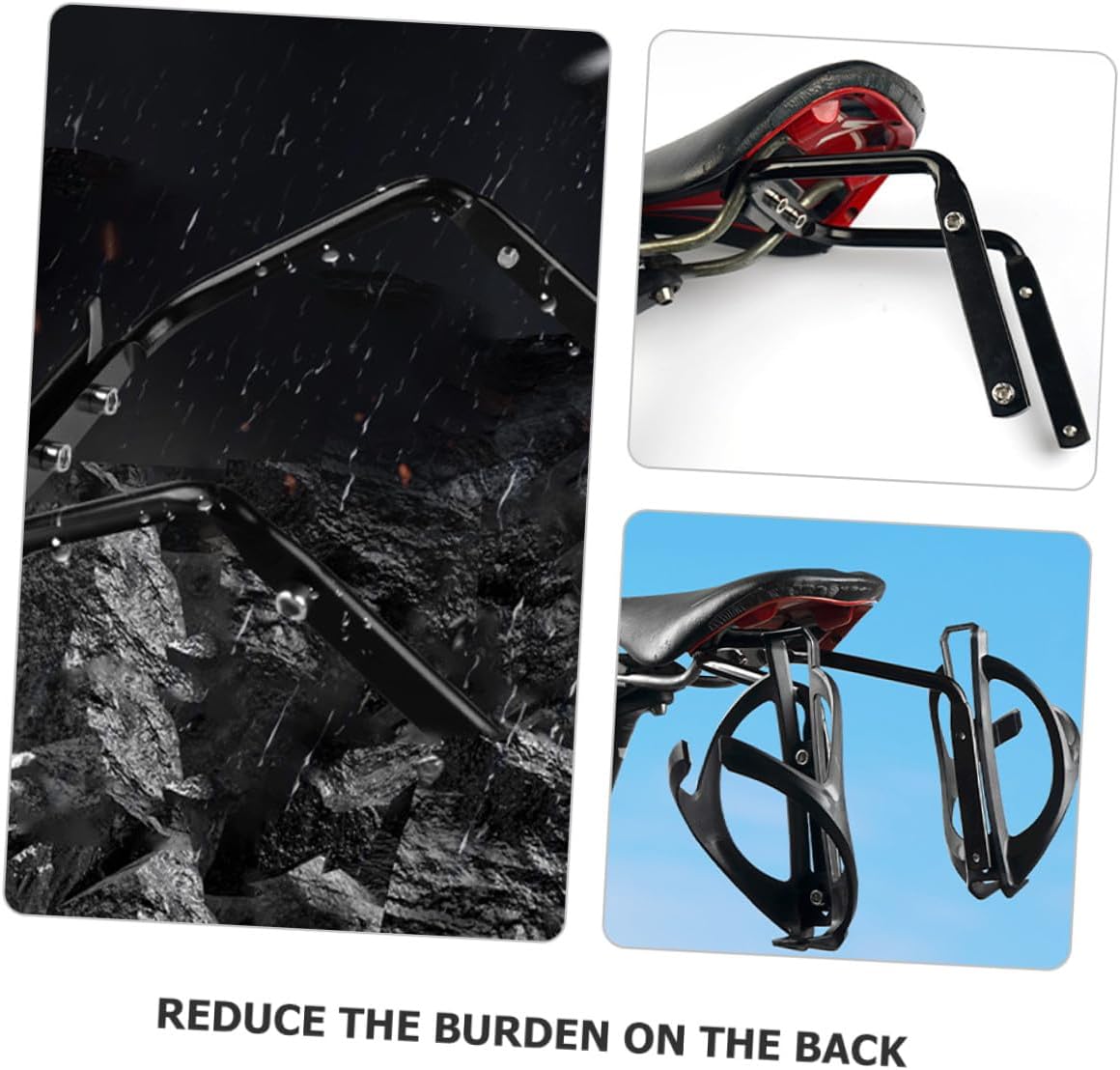 PRETYZOOM Bike Cargo Rack Bicycle Rear Rack Aluminum Alloy Mountain Bike Rear Carrier Outdoor Cycling Storage