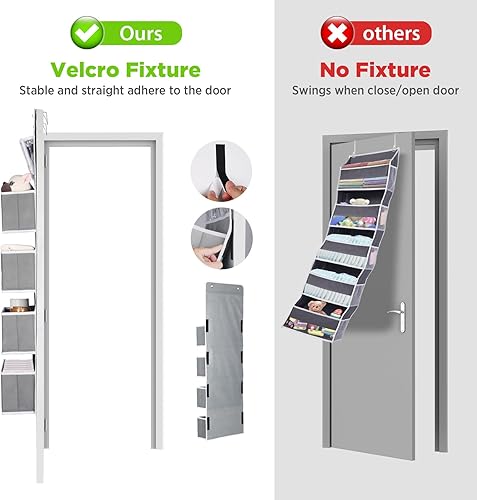Miniatura 6 de Univivi Organizador para colgar en la puerta, armario de guardería, armario de almacenamiento para bebé, con 4 bolsillos grandes y 3 pequeños