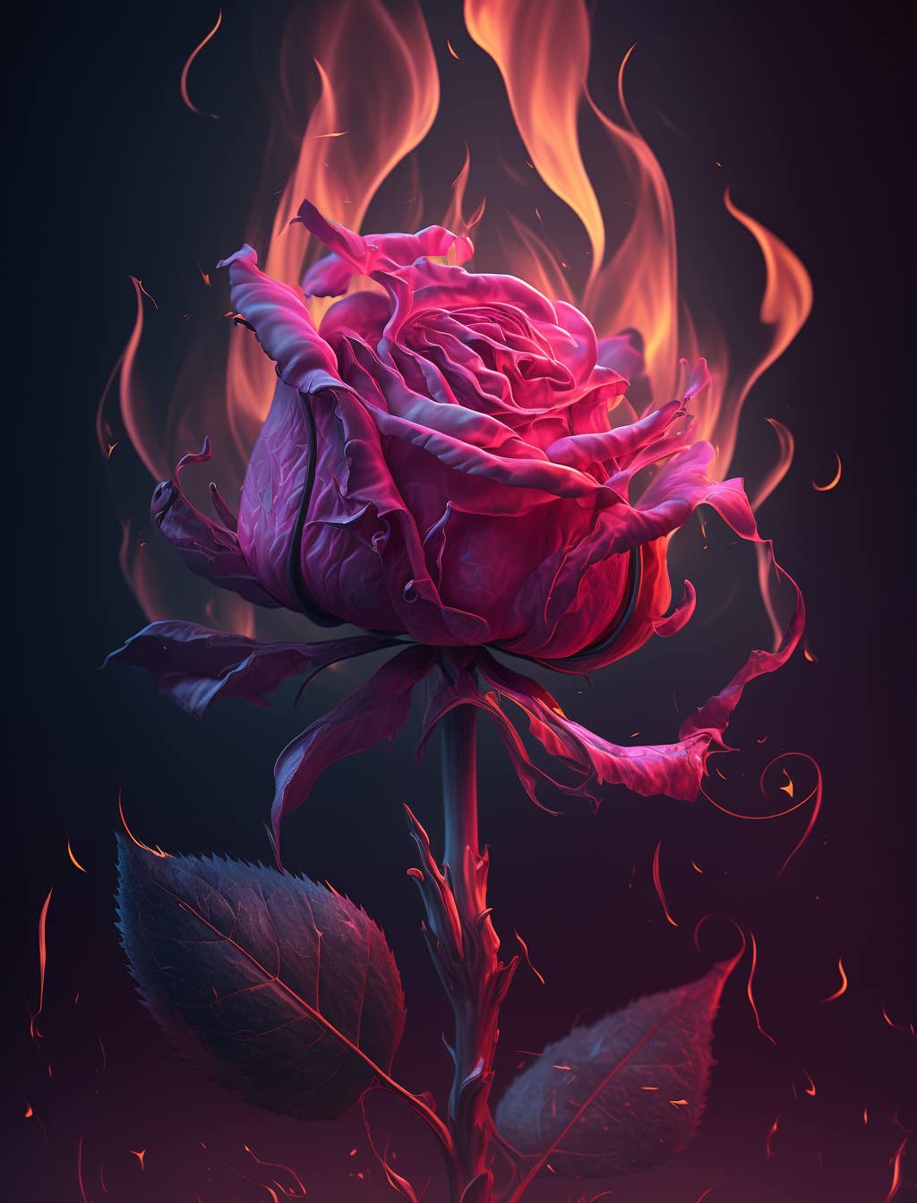 DIY Diamond Painting Kits Burning Pink Rose - Hot Love Beginner's Edition Easy Cross Stitch Kit Cute Pets for Room Decor, Lover's Gift 16x24Inch