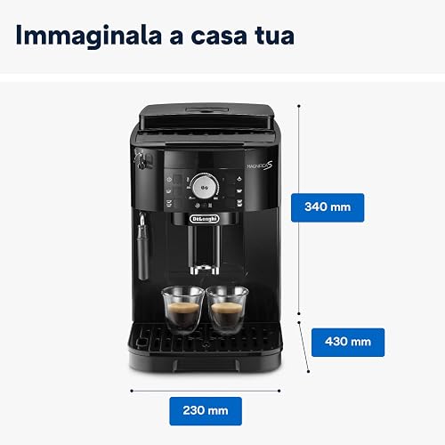 De'Longhi Magnifica S ECAM11.112.B, Kaffeevollautomat mit Milchaufschäumdüse für Cappuccino, mit Espresso Direktwahltasten und Drehregler, 2-Tassen-Funktion, Schwarz - 6