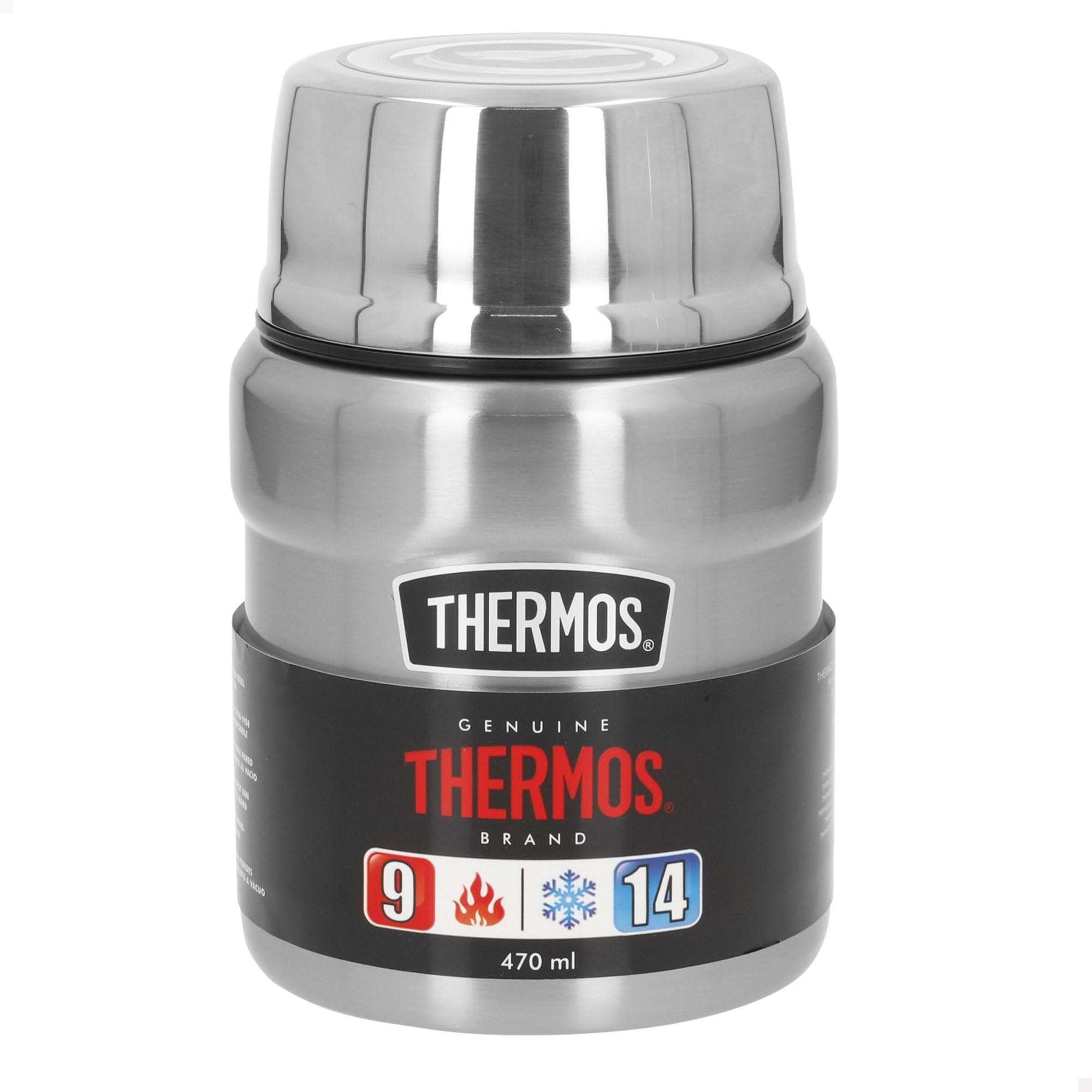 Récipient alimentaire isotherme Stainless King, 0,47l, Acier inoxydable, Mattiert, 9,7x9,7x14,2 cm