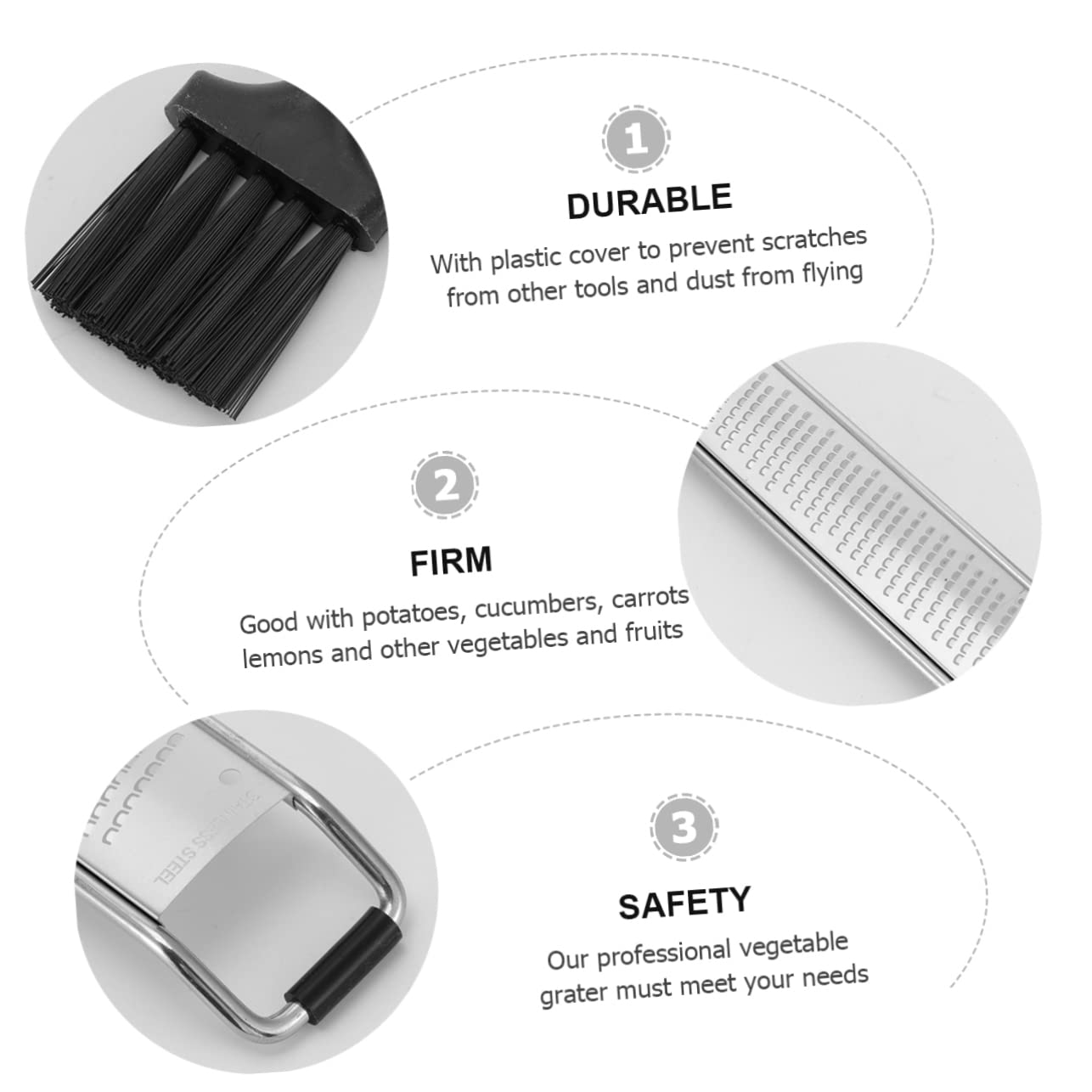 Cabilock 1 Set Stainless Steel Cheese Grater Shredder Cheese Slicer Graters Brush Handheld Cheese Grater Kitchen Supplies Stainless Steel Plane Chocolate Plane Slicer Mandoline Silver