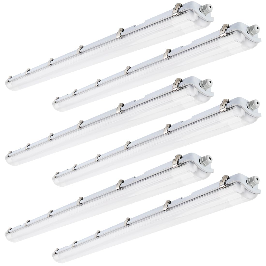 Photo 1 of Bekada 4FT LED Vapor Tight Lights, 4’ Vapor Proof Light Fixtures for Car Wash, Walk in Freezer, Workshop, Boat Dock, 40W 5600LM 5000K, Commercial Bay Lighting IP65 Waterproof, Clear Cover, 6Pack