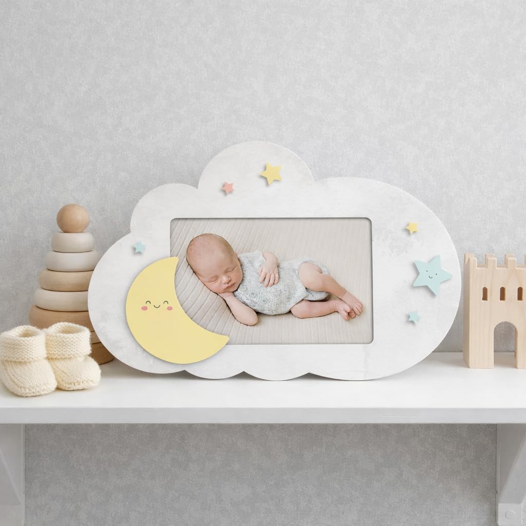 Demark Marco Luna | Marco Infantil | Portaretrato Bautizo | Marcos Bebe | Marcos PVC 10x15 cm horizontal | Regalo Infantil | Regalo Bebe | Regalos Bautizo |