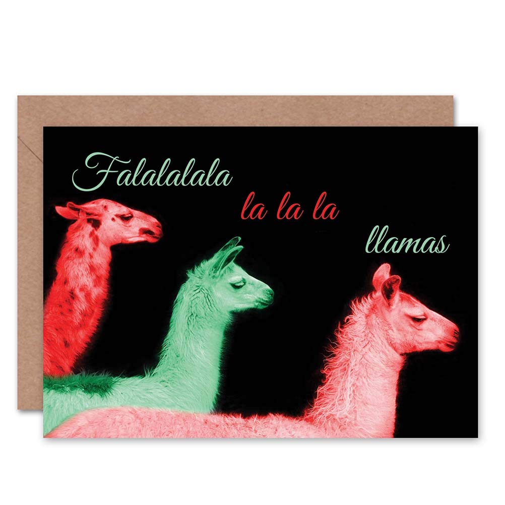 Artery8 - Christmas Card - Llama - Merry Carol Fun Present