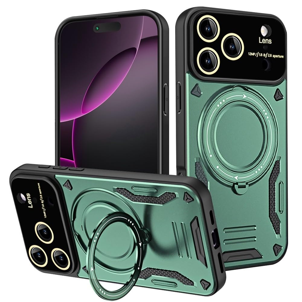 Coque iPhone 11 Pro antichoc rigide verte silicone avec support béquille anneau - 7