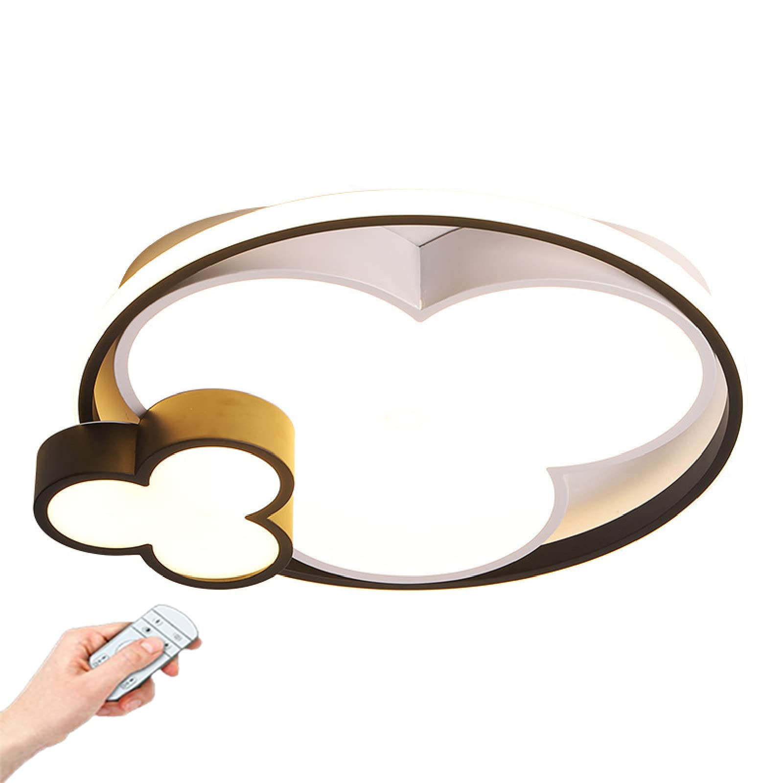 LINCCW LED Creative Ceiling Light Children Bedroom Ceiling lamp Modern Simple Children's lamp Remote Control Dimmable Decorative lamp Acrylic Metal for Boy Girl Nursery Lounge Ø53xH5cm 50W 3500lm