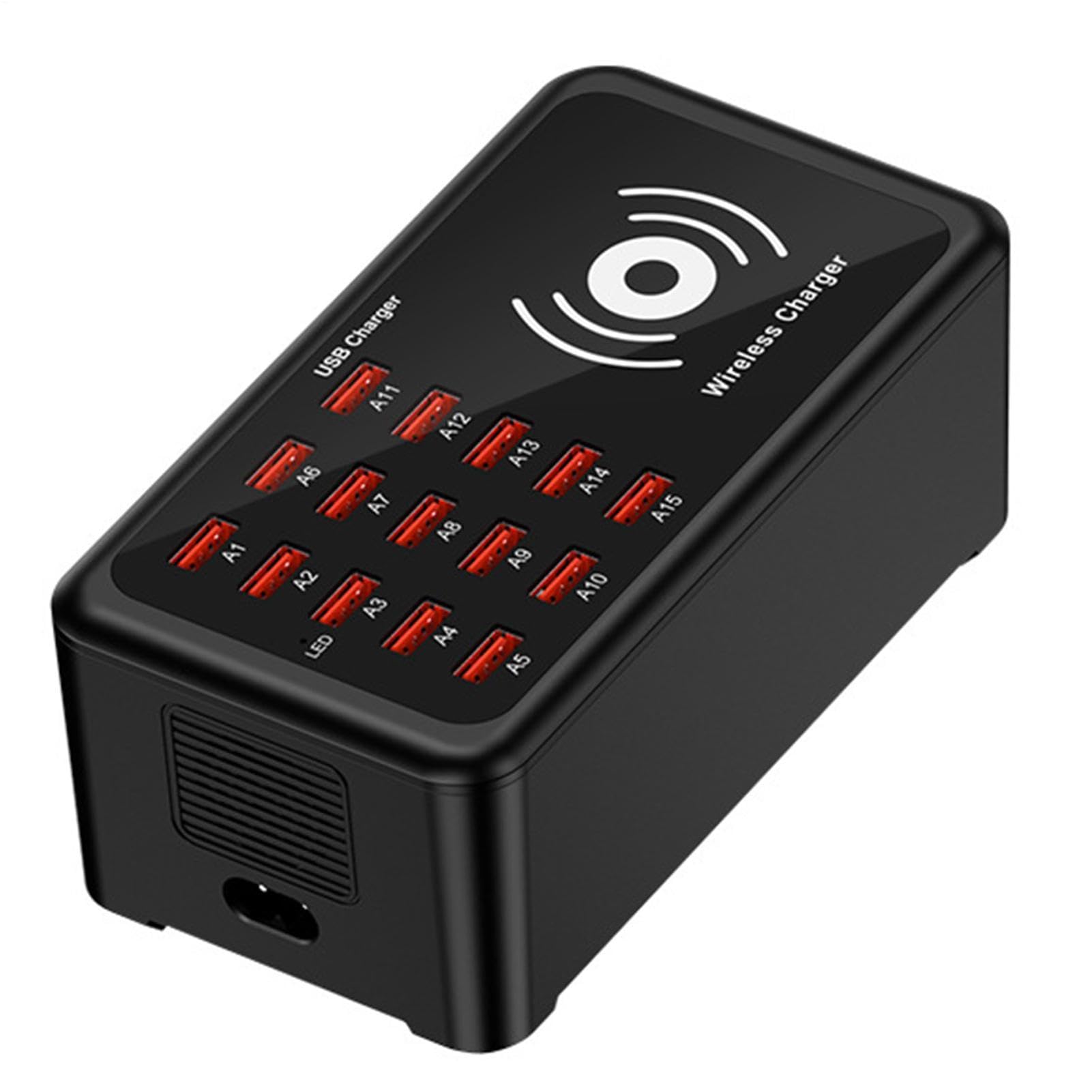 Estación de Carga para Múltiples Dispositivos Cargador Portátil De 15 | Cargador USB Para Portátil Con Múltiples Puertos para Viaje Hogar Oficina Portátil Teléfono Tableta